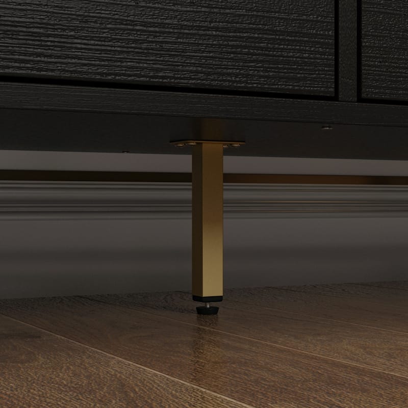 Versatile 9-Drawer Dresser - Sleek Black & Gold, Premium Quality Chest