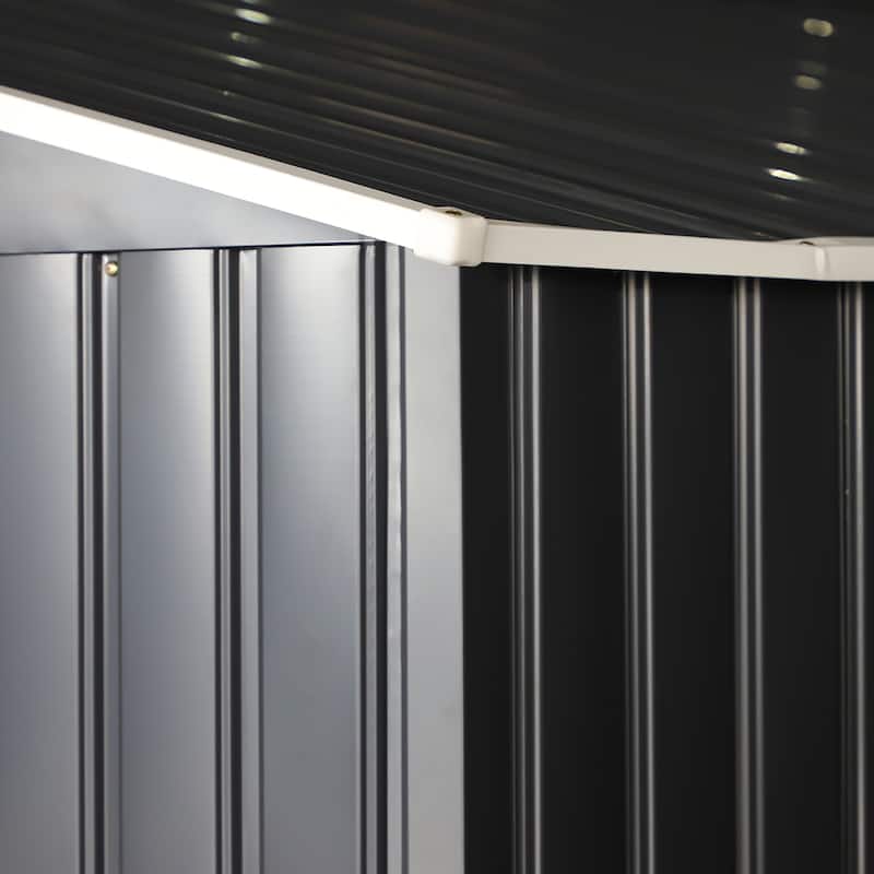Outsunny 11' x 9' Dark Grey Metal Garden Shed