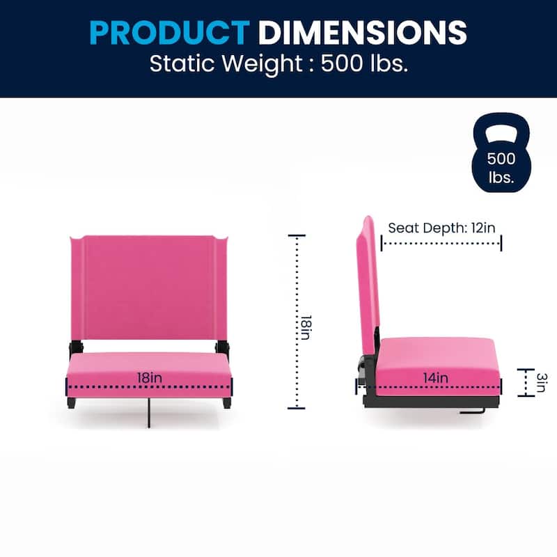 Ultra-Padded Stadium Chair - 18"W x 14"D x 18"H - 18"W x 14"D x 18"H