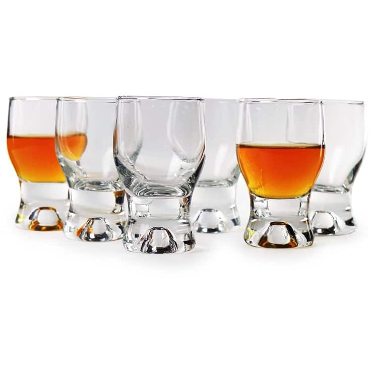 Circleware Tipsy Shot Glasses Set of 6 - 2 oz.