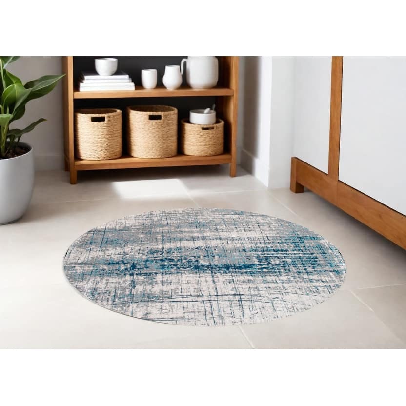 Lacax Geometric Abstract Modern Non Skid Woven Area Rug By HomeRoots - 48' X '48' X '0.12