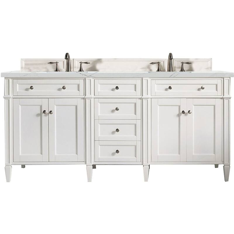 James Martin Vanities 650-V72-FENC Brittany 72" Free Standing Double - Bright White