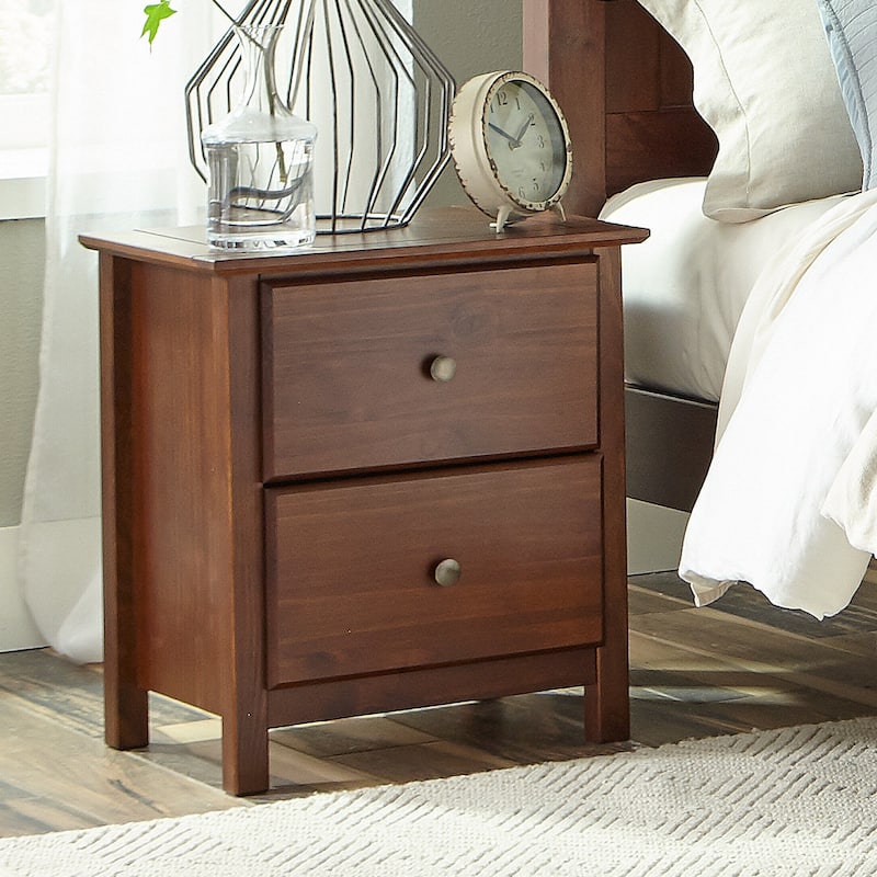 Grain Wood Furniture Shaker 2-drawer Solid Wood Nightstand - Cherry