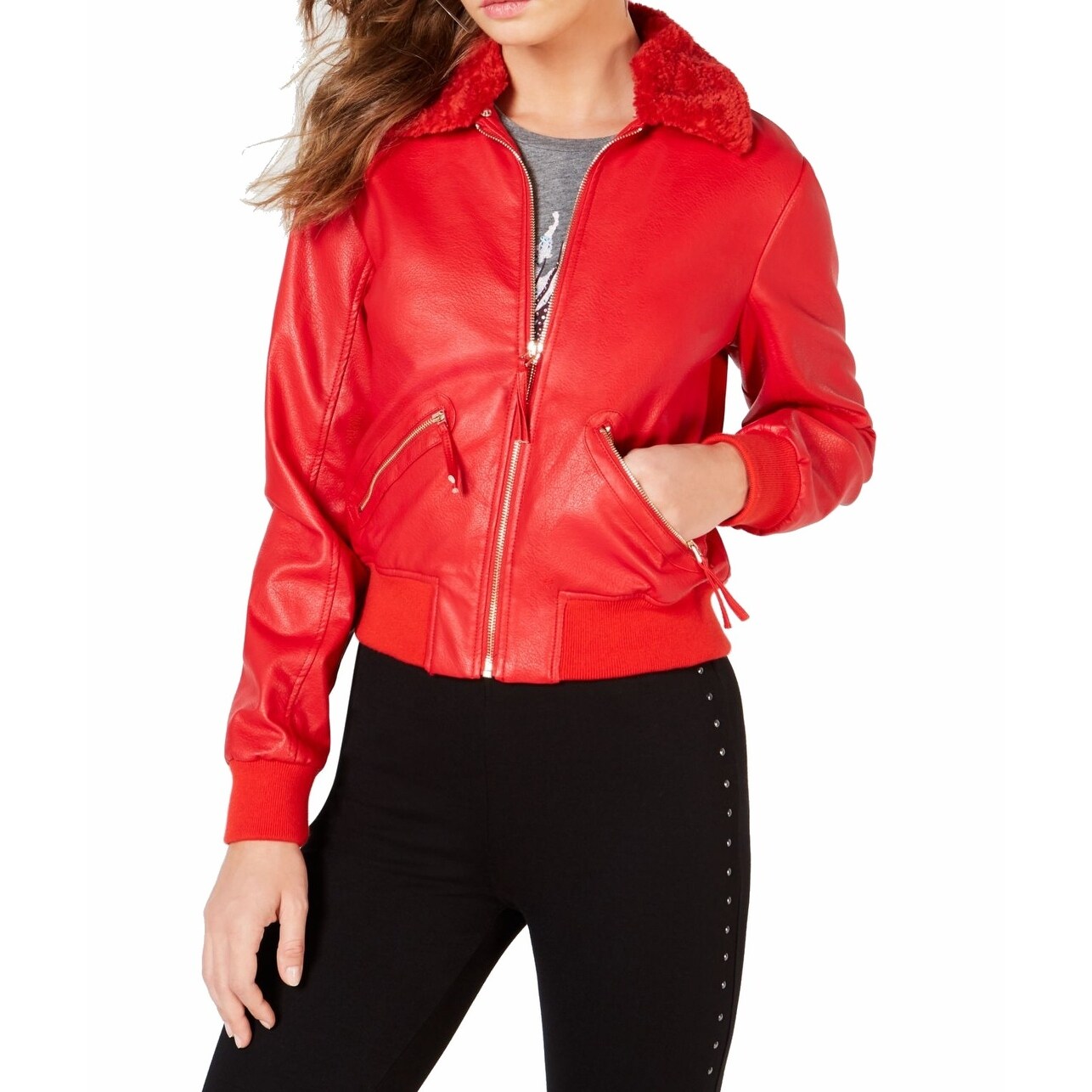 guess red jacket womens