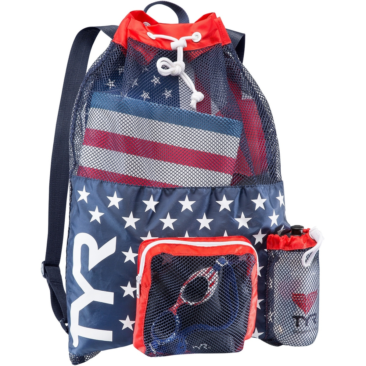 Lightweight Big Mesh Mummy Backpack, 40-Liter Capacity - Red/Navy (LBMMB3-REDNVY)