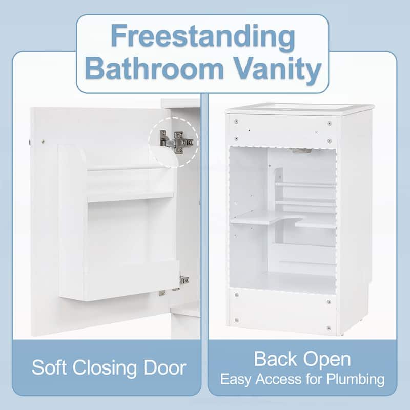 Bathroom Vanity Cabinet with Sink,with Door Shelf and Adjustable Shelf