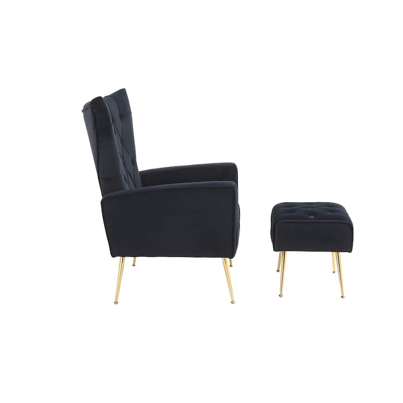 31.5" Velvet Button Tufted Arm Chair