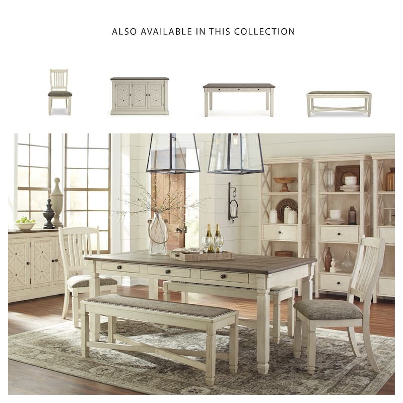 Signature Design by Ashley Bolanburg White/Brown Dining Table - 40" W x 72" D x 30.75" H