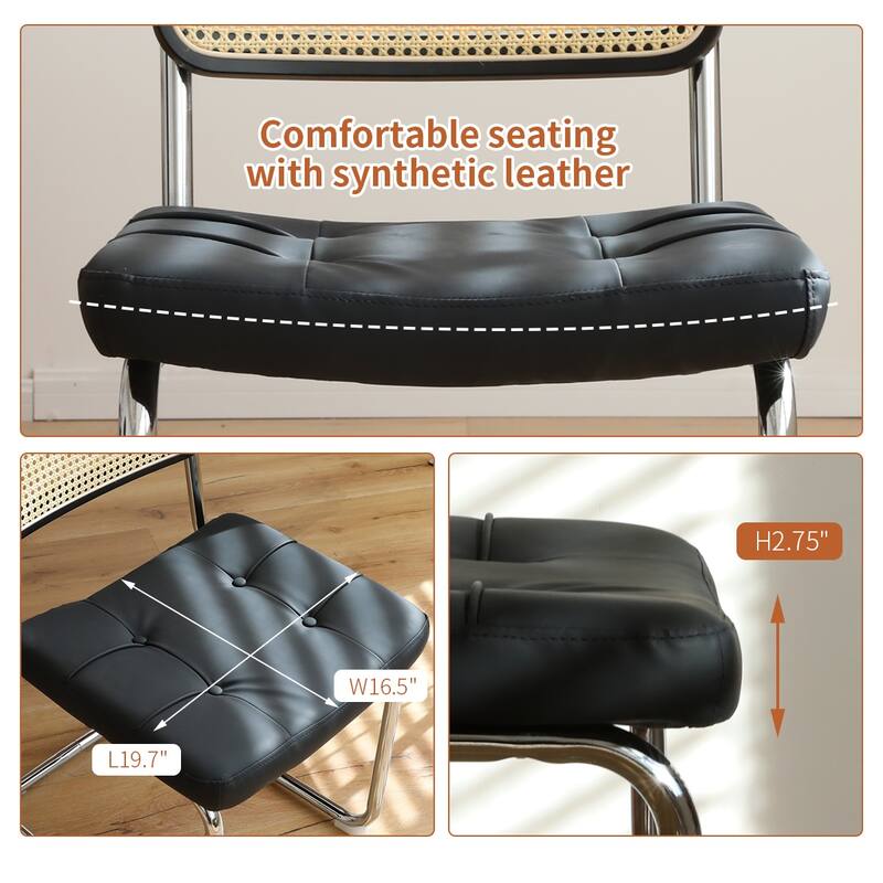 Dining Chairs Set of 2 with Chrome Legs