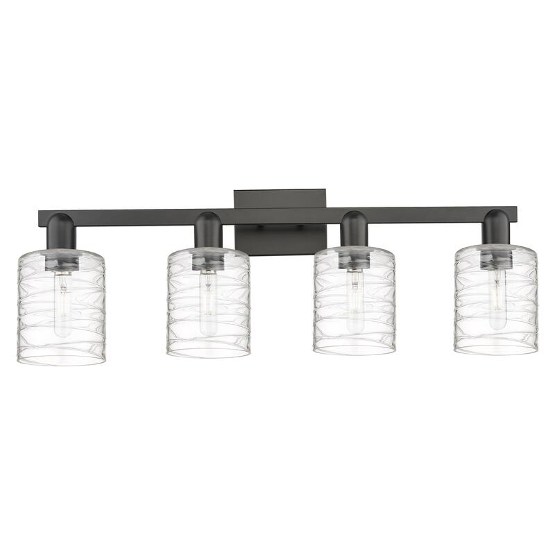 Innovations Lighting Endless Possibilities Arcadia - Cobbleskill - 4 Light 32" Bath Vanity Light - Deco Swirl/Matte Black
