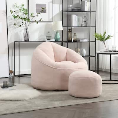 Bedding Bean Bag Sofa Chair High Pressure Foam Adult Material with Padded Foam Padding Compressed Bean Bag With Footrest