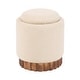 preview thumbnail 1 of 11, Kate and Laurel Jarlan Round Storage Ottoman Walnut Brown - 16x16x19