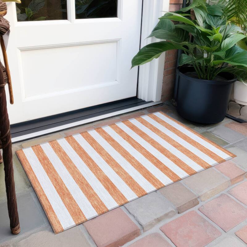 Altomo Stripe Weather Resistant Timeless Fusion Outdoor Rug