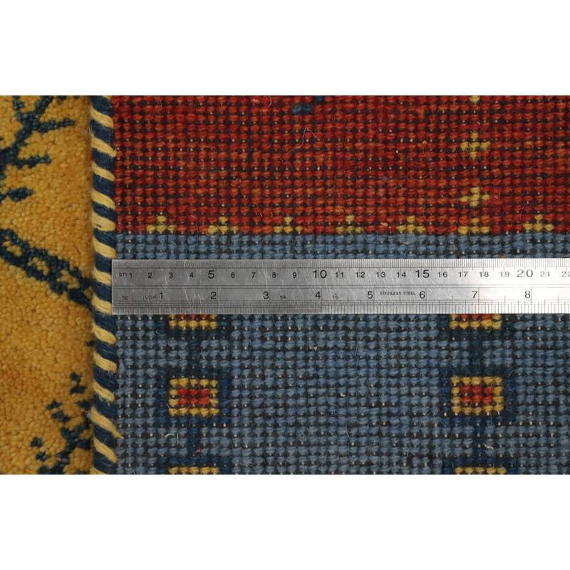 Hand Knotted Oriental 100% Wool Carpet Tribal Animal Pictorial Multi-Colored Gabbeh Area Rug - 4' 1'' X 2' 5''