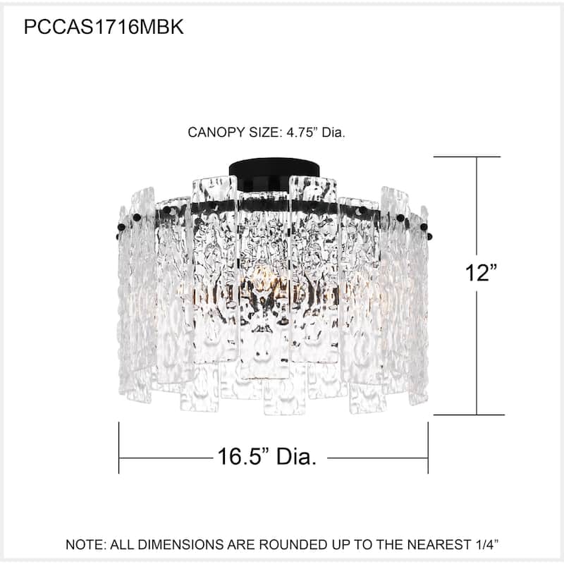 Caspian 4-Light Matte Black Semi-Flush Mount