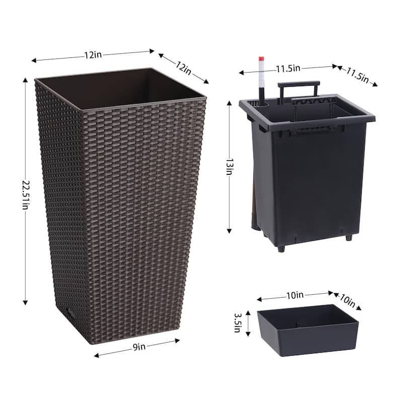23 inch Tall Outdoor＆Indoor Planter Pots of 2