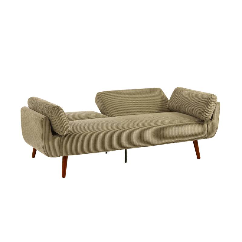 2 Set 73.5" W Upholstered Convertible Sleeper Sofa Bed with Pillows