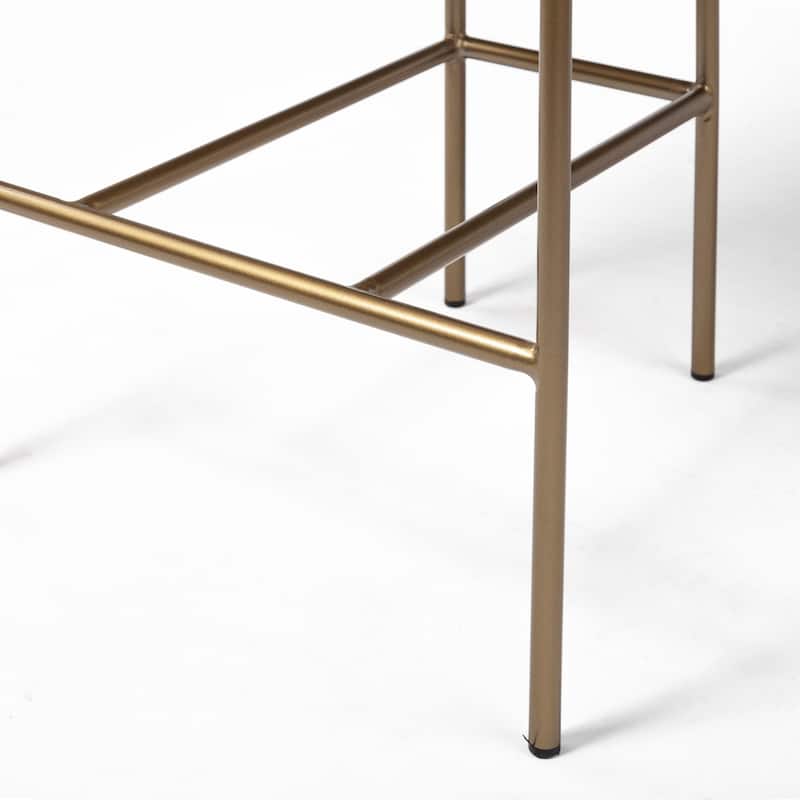 Parker Brown Faux-Leather Seat with Gold Metal Frame Bar Stool