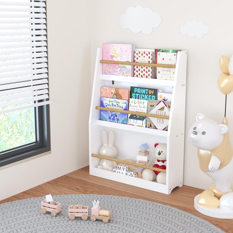 3 Tier Kids Book Shelf,Kids Book Rack, Helps Keep Bedrooms, Playrooms, and Classrooms Organized