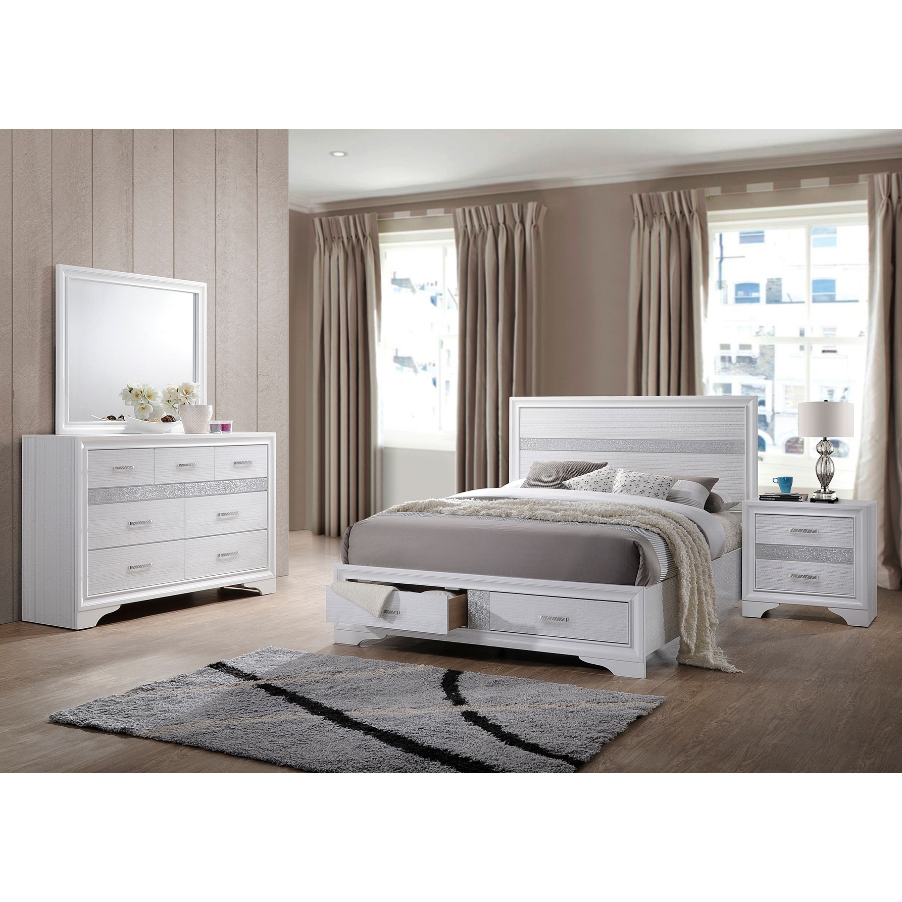White solid sale wood bedroom set