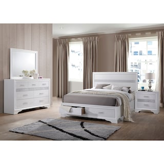 Miranda 4-piece Platform Storage Bedroom Set White