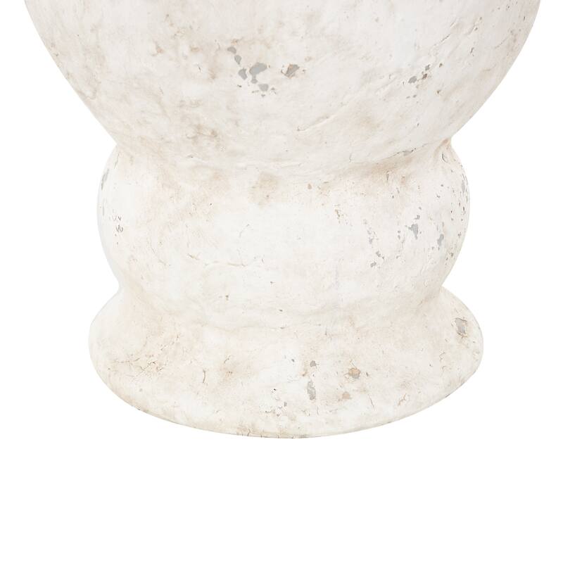 Cream or Pink Ceramic Antique Style Distressed Decorative Vase with Handles