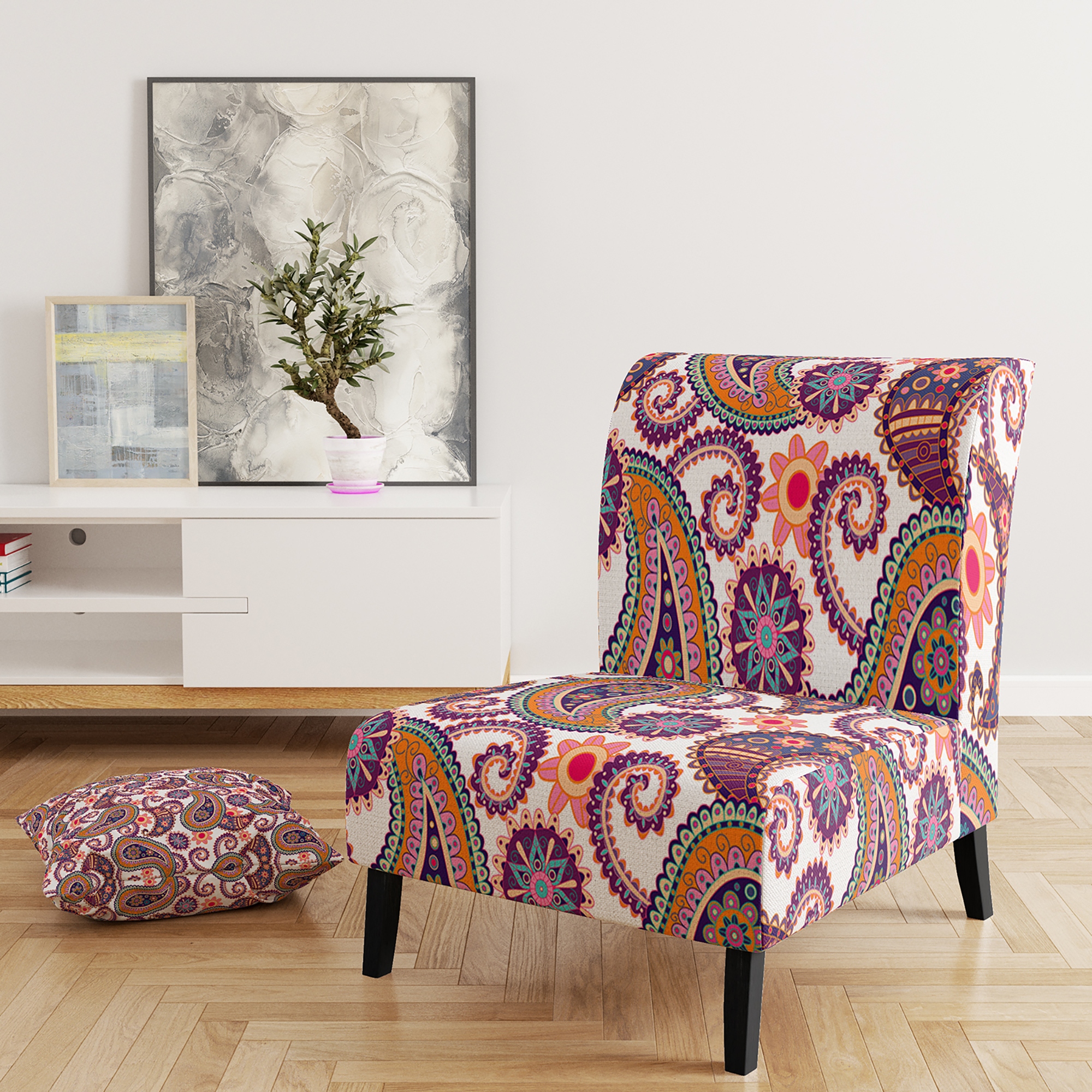 Peach top accent chair