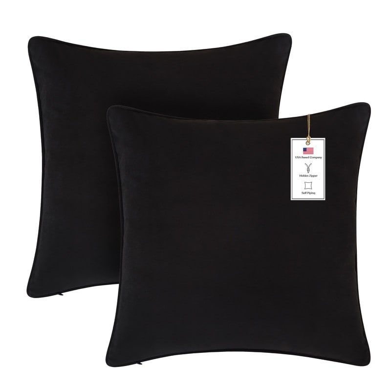 Large black velvet pillows best sale