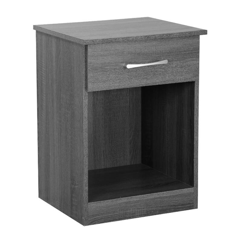 1-Drawer Nightstand with Open Shelf - 24" - Gray