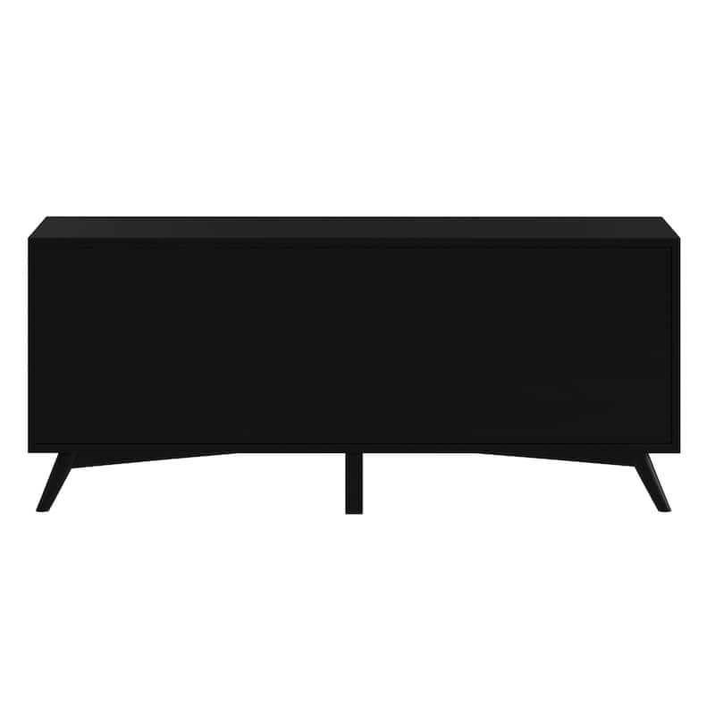 Alpine Furniture Flynn Mid Century Modern Large TV Console, Black