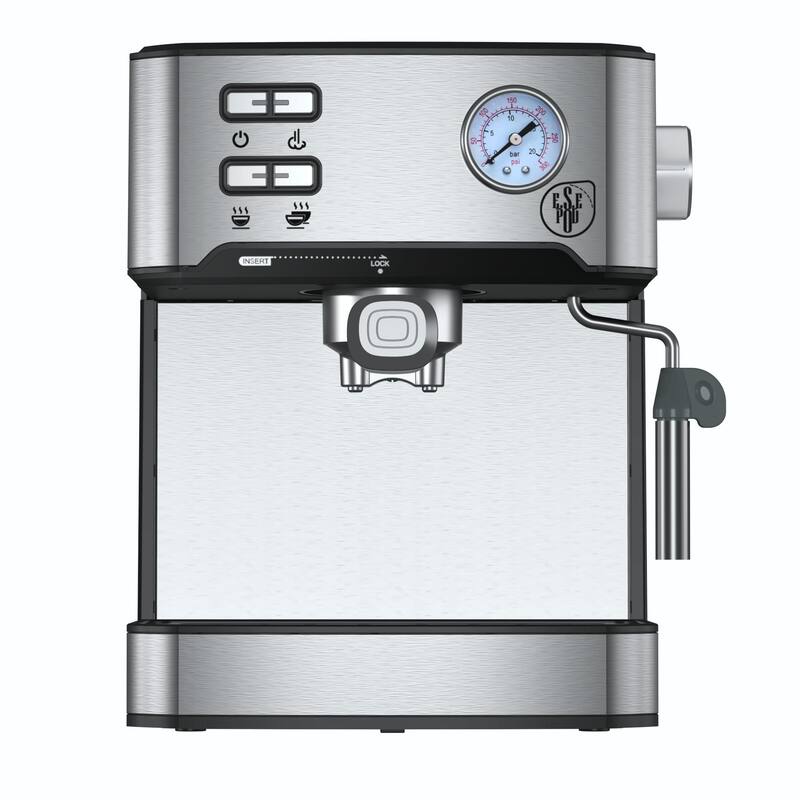20 Bar Professional Espresso Machine with Milk Frother, Single & Double Shot, ESE Pod Compatible, Pressure Display
