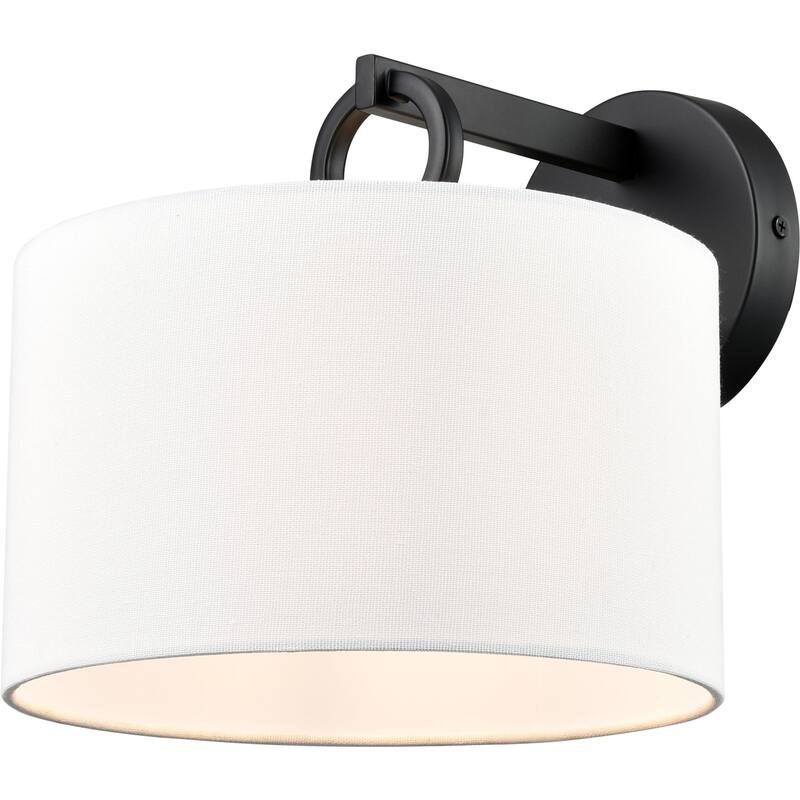 Millennium Lighting 211001 Braxstan 10" Tall Wall Sconce with Linen - Matte Black