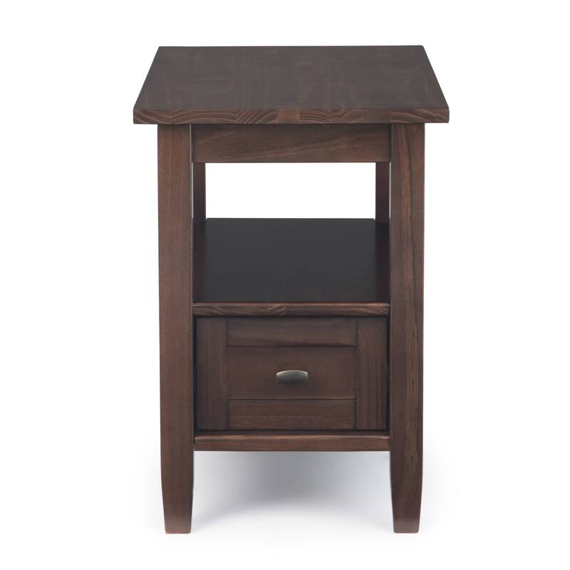 WYNDENHALL Norfolk SOLID WOOD 14 inch Wide Rectangle Transitional Narrow Side Table - 14 Inches wide