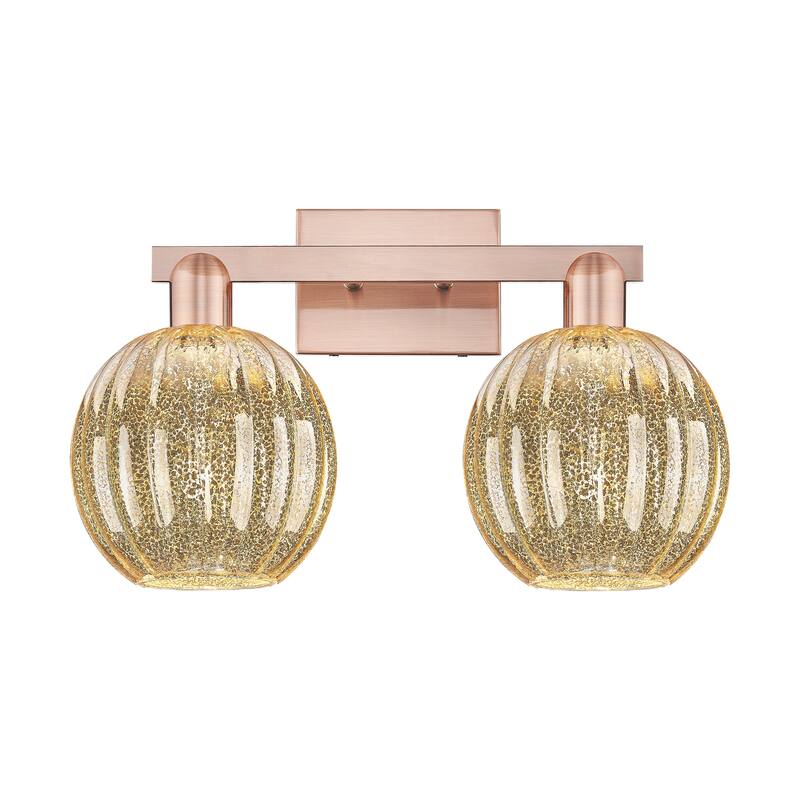 Innovations Lighting Downtown Urban - Preston - 2 Light 16" Globe Shade Bath Vanity Light