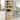 Kitchen Pantry Cabinet with RGB Lights, 71” Tall Barn Door Storage Cabinet with Microwave Stand - Oak