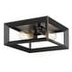 preview thumbnail 4 of 3, Golden Lighting Smyth 2-light Flush Mount in Matte Black - 11.5"x5.5"