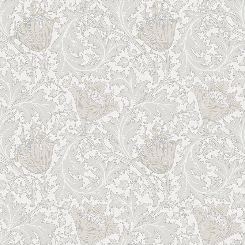 A-Street Prints Anemone Dove Floral Trail Wallpaper