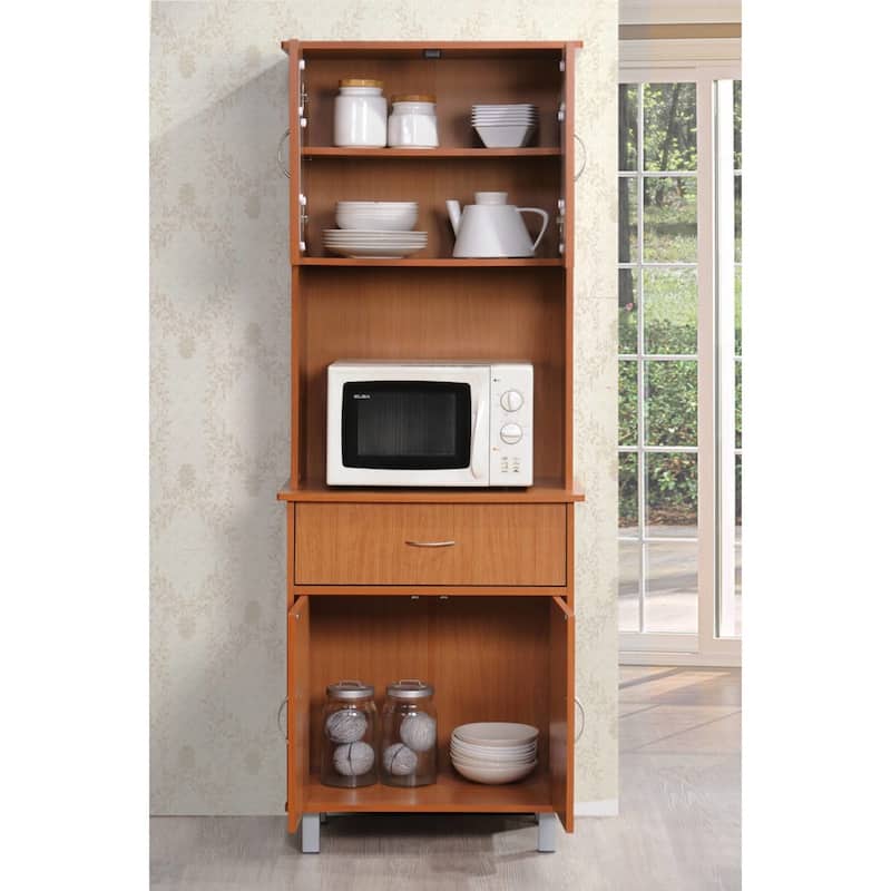 78" Red Rectangular Top and Bottom Enclosed Kitchen Cabinet