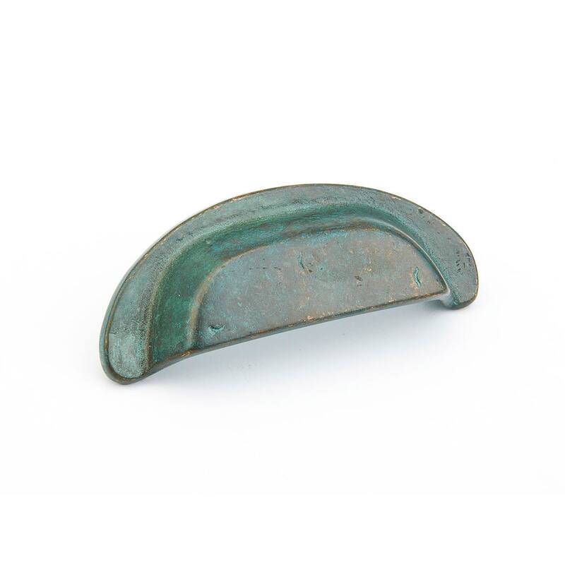 Schaub and Company Mountain 3-1/2" Rustic Lodge Cup Style Handle Solid - Verde Imperial