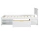 preview thumbnail 12 of 25, Twin Size Wooden Platform Bed Frame with one Storage Rack on Wheels, one Drawer & Two Shelves for Boys Girls, Noise-Free