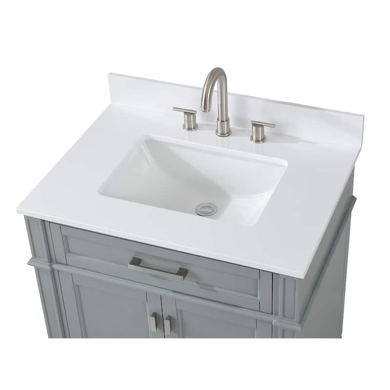 30 Inch Durand Modern Bathroom Sink Vanity with Stone Counter Top