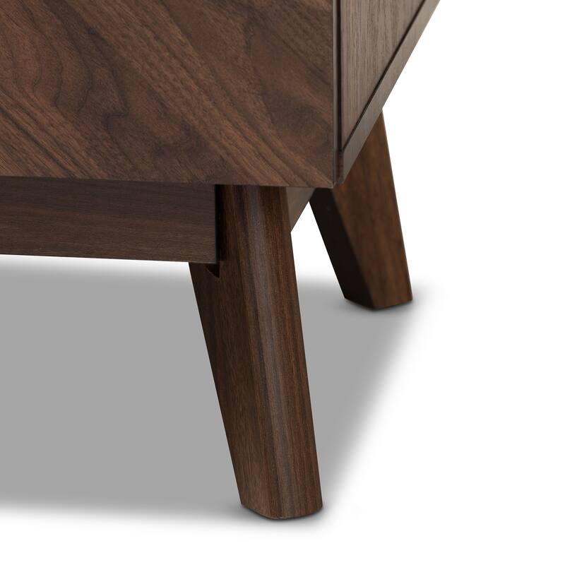 Mid-Century Walnut Brown 6-Drawer Dresser with Tapered Legs, Smooth Glide Drawers, and Sleek Retro Modern Style