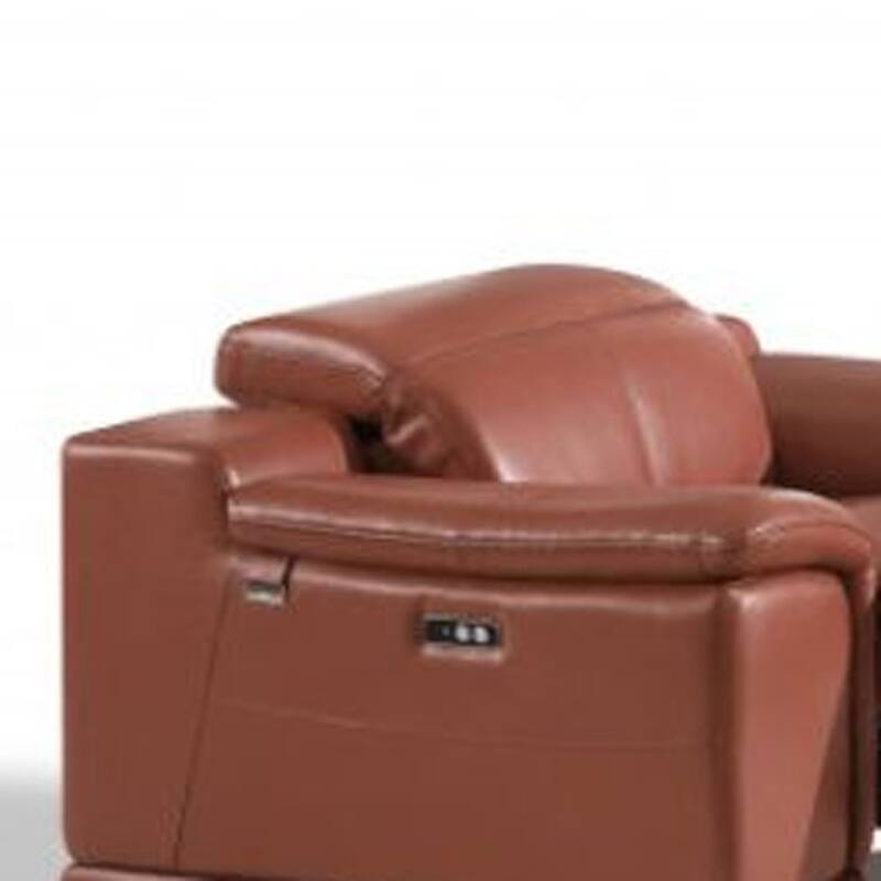 HomeRoots Three Piece Indoor Camel Italian Leather Six Person Seating Set