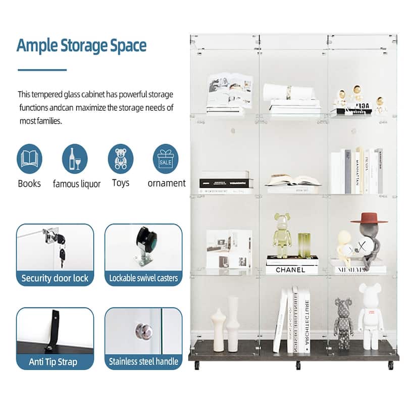 Tempered Glass Display Cabinet,Storage Cabinet,File Cabinet,with LED