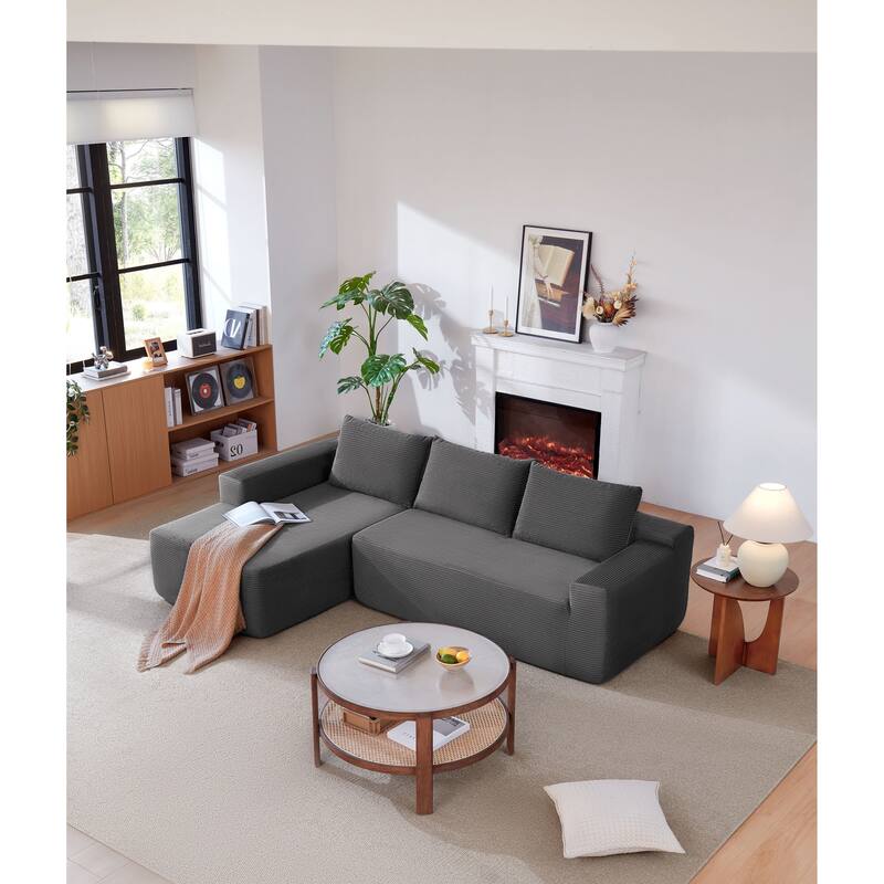 105" Cloud Sectional Couch with L-Shape Chaise,Modern Modular Sofa with Deep Seat, Upholstered Couches for Living Room