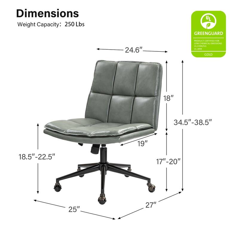 Judy Mid-century Modern Oversize Faux Leather Swivel Tilting Task Office Chair By HULALAHOME