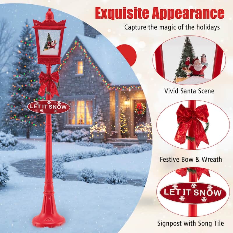 Costway 8 ft Musical Christmas Streetlight with Warm White LED Lights - See Details