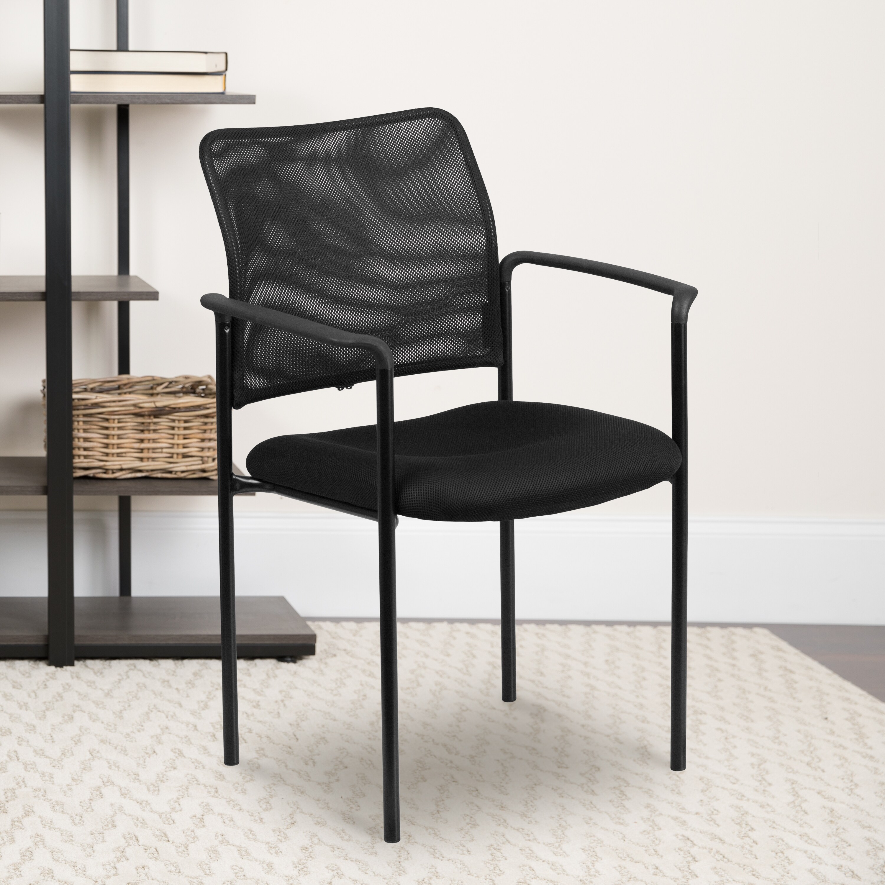 Comfort Mesh Stackable Steel Side Chair with Arms Reception