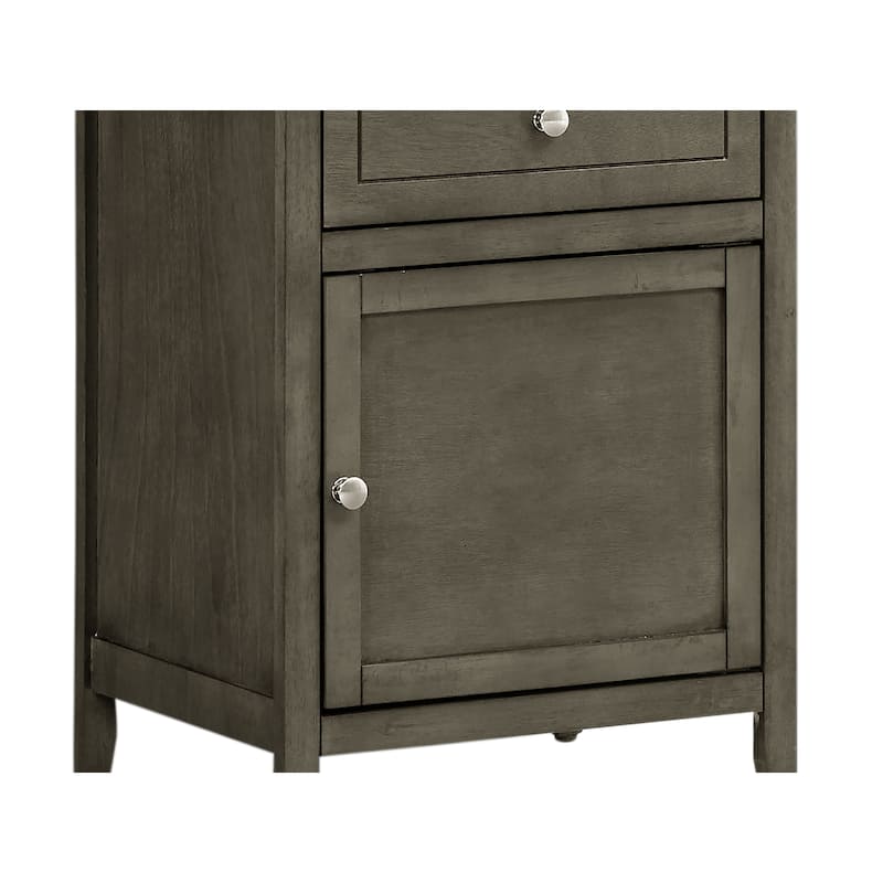 Izzy 1-drawer and Cabinet Wooden Nightstand
