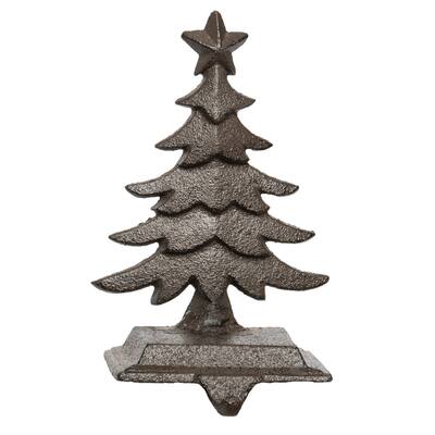 Transpac Metal 6.69 in. Grey Christmas Rustic Tree Stocking Holder